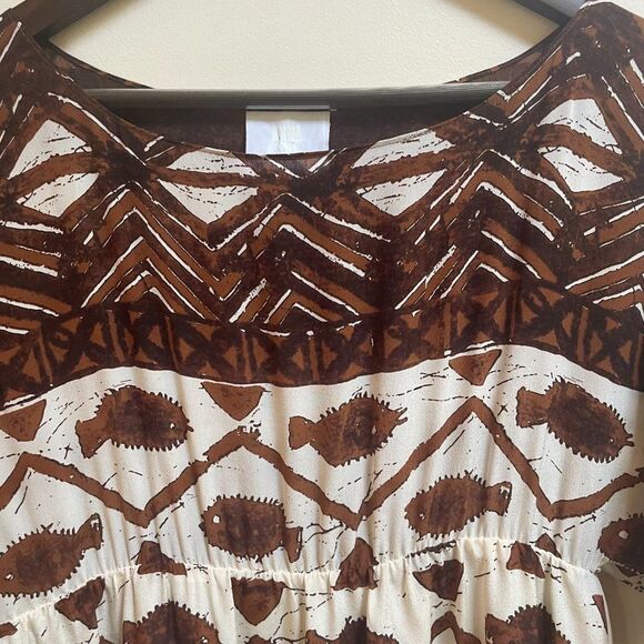 Anna Sui for Anthropologie Fish Print Silk Dress 4 - Picture 2 of 9